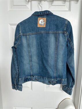 Cheap Monday Blue Denim Jacket with Skull Patch - S